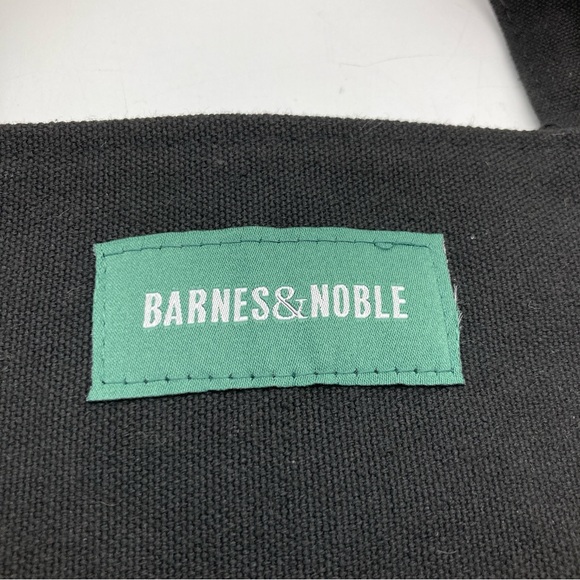 Barnes & Noble Books Repeating Logo Snap Top Canvas Tote Bag - Picture 3 of 8